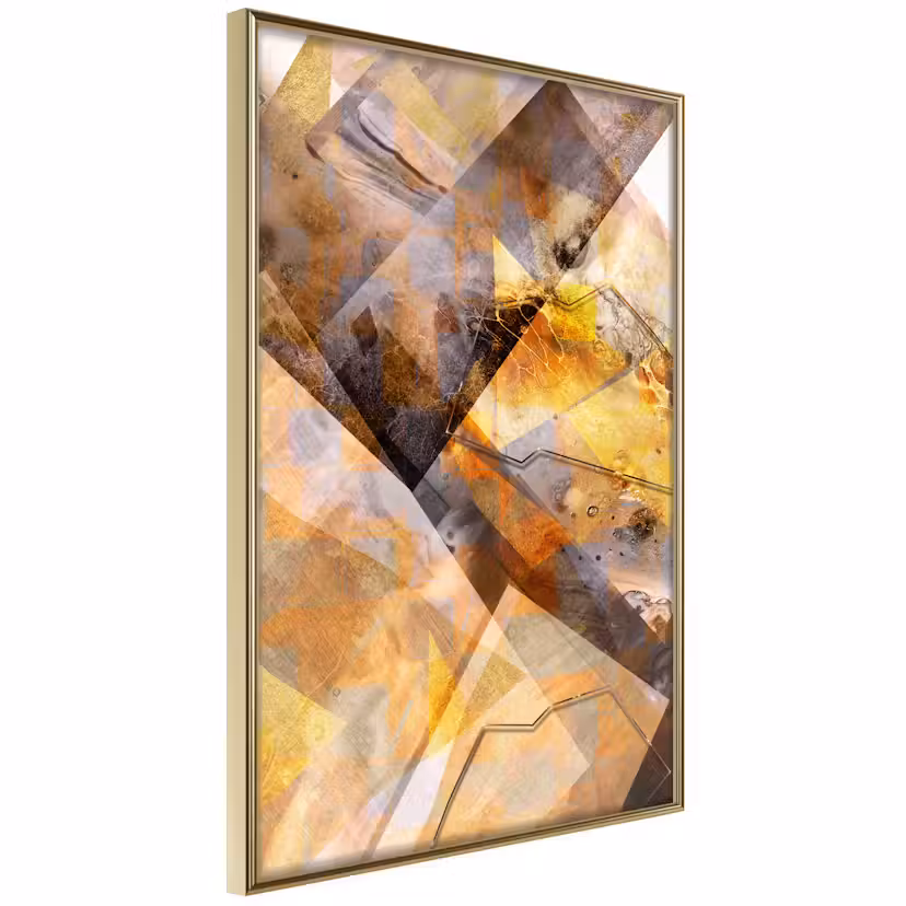 Poster Artgeist Affisch Intensity Guld ram, 30x45 cm