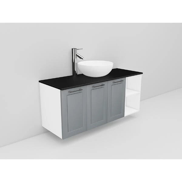 Badrumsmöbel Flexline Modell 136 120cm, Vit, Grå, Ram | Stuvbutiken - Bild 2