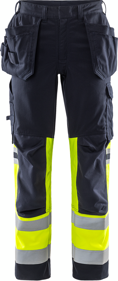 STRETCHBYXA FLAM 2263 ATHF VARSELGUL/MARINBLÅ STL C154