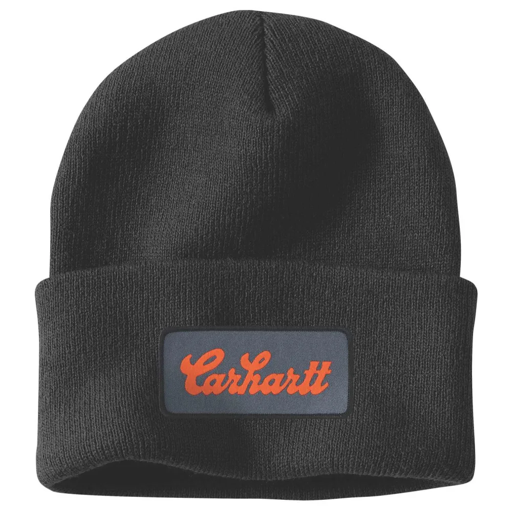 Carhartt Knit Cuffed Script Patch Beanie Mössa Grå - Bild 2