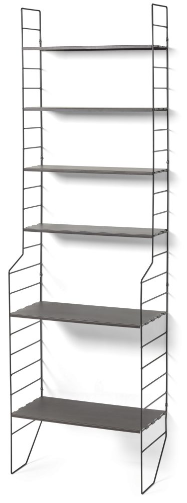 Wera Vägghylla byggbar med 6 hyllplan, 60x18-30x198,4 cm