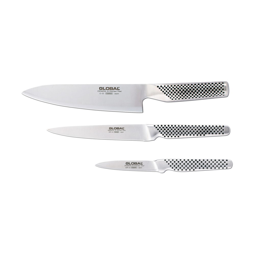 Global G-551524 knivset 3-knivar, Rostfritt stål