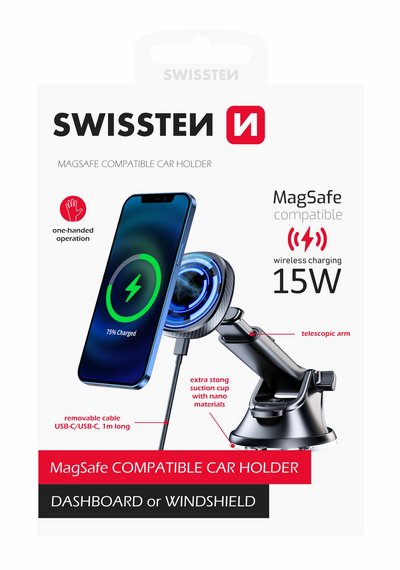 MOBILHÅLLARE WIRELESS CHARGE MAGNETIC DASH