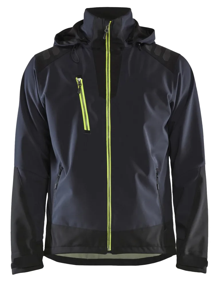 Blåkläder 474925138633XS Softshelljacka marinblå/gul Marinblå/gul