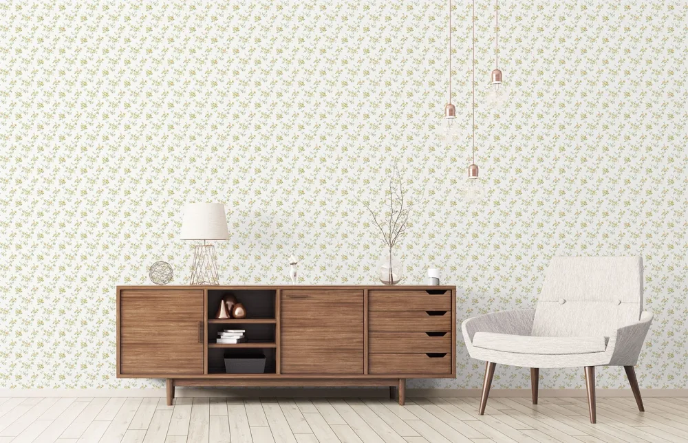 Galerie Wallcoverings Miniatyrer II G68732 Tapet Multi Floral Trail Gul/grön/Vit