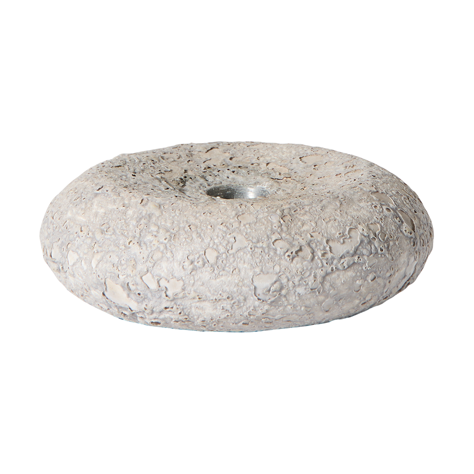 Luna ljusstake, Grey, Ø13x4,8 cm