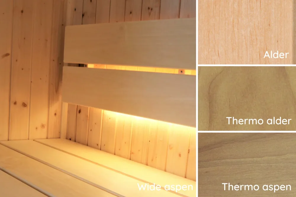 Tylö Classic Wide Lave Asp, värmebehandlad