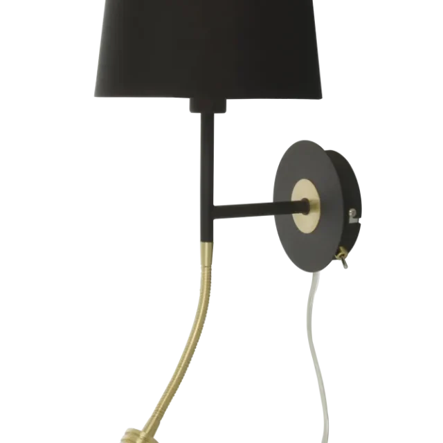 Aneta Lighting Eketorp 10758-15-25 Vägglampa svart/mässing, E14/LED