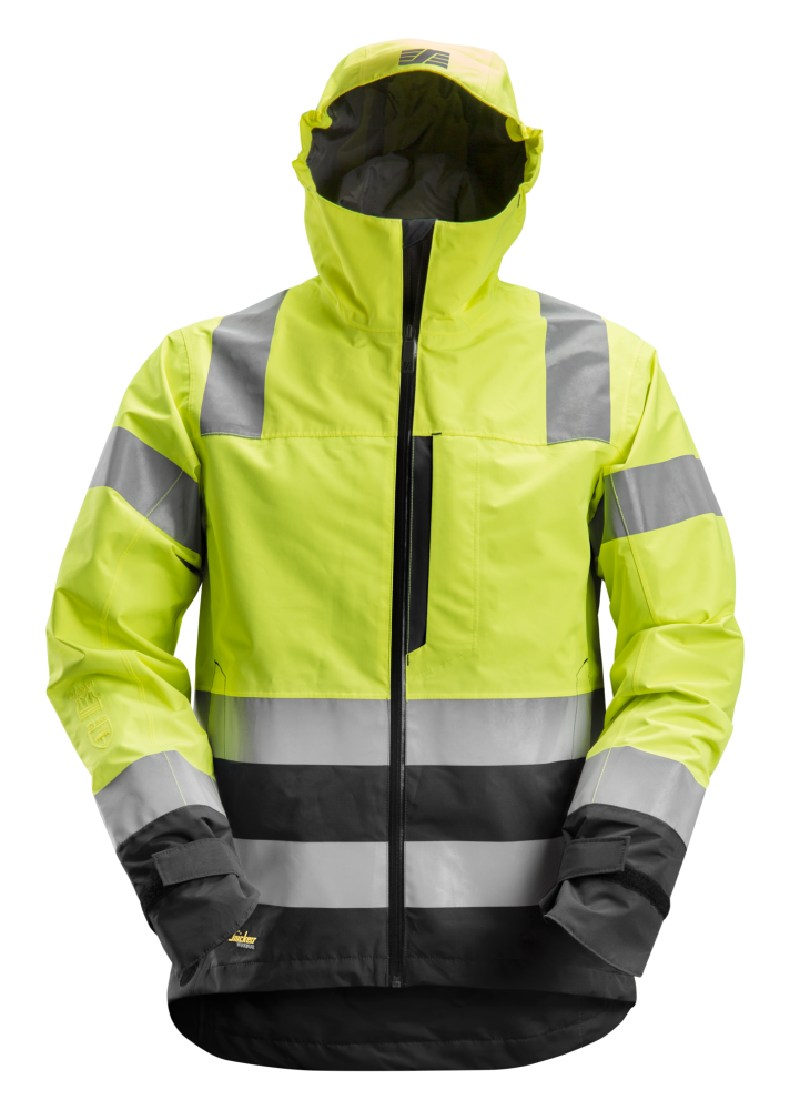 SKALJACKA SNICKERS WORKWEAR VATTENTÄT KL 3, VARSELGUL/SVART STL XL