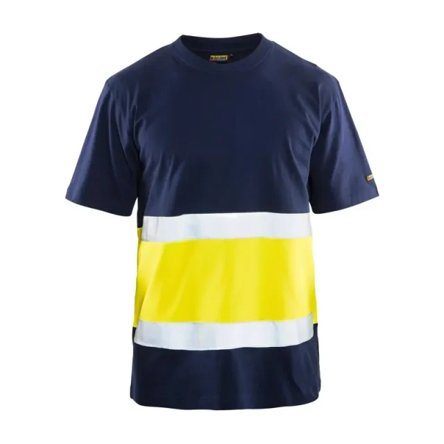 Blåkläder 338710308833L T-shirt marinblå/varselgul Stl L