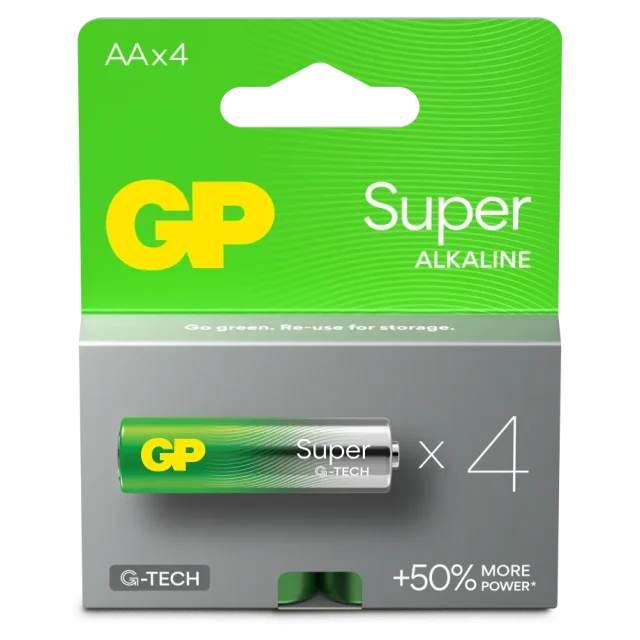 GP Batteries Super Alkaline 15A/LR6 Batteri alkaliskt, AA, 4-pack