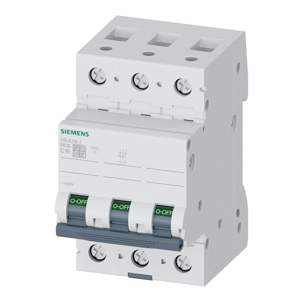 Miniatyrbrytare 3Poler C-Kurva 16A 6kA 400V IP20 Siemens