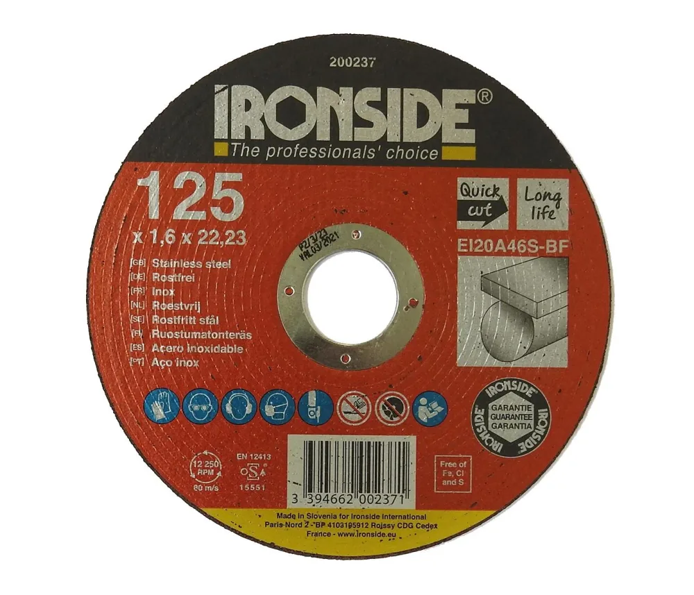 Ironside 200450 Kapskiva 125 mm, F41, EI20, Inox 125x2,0x22 mm
