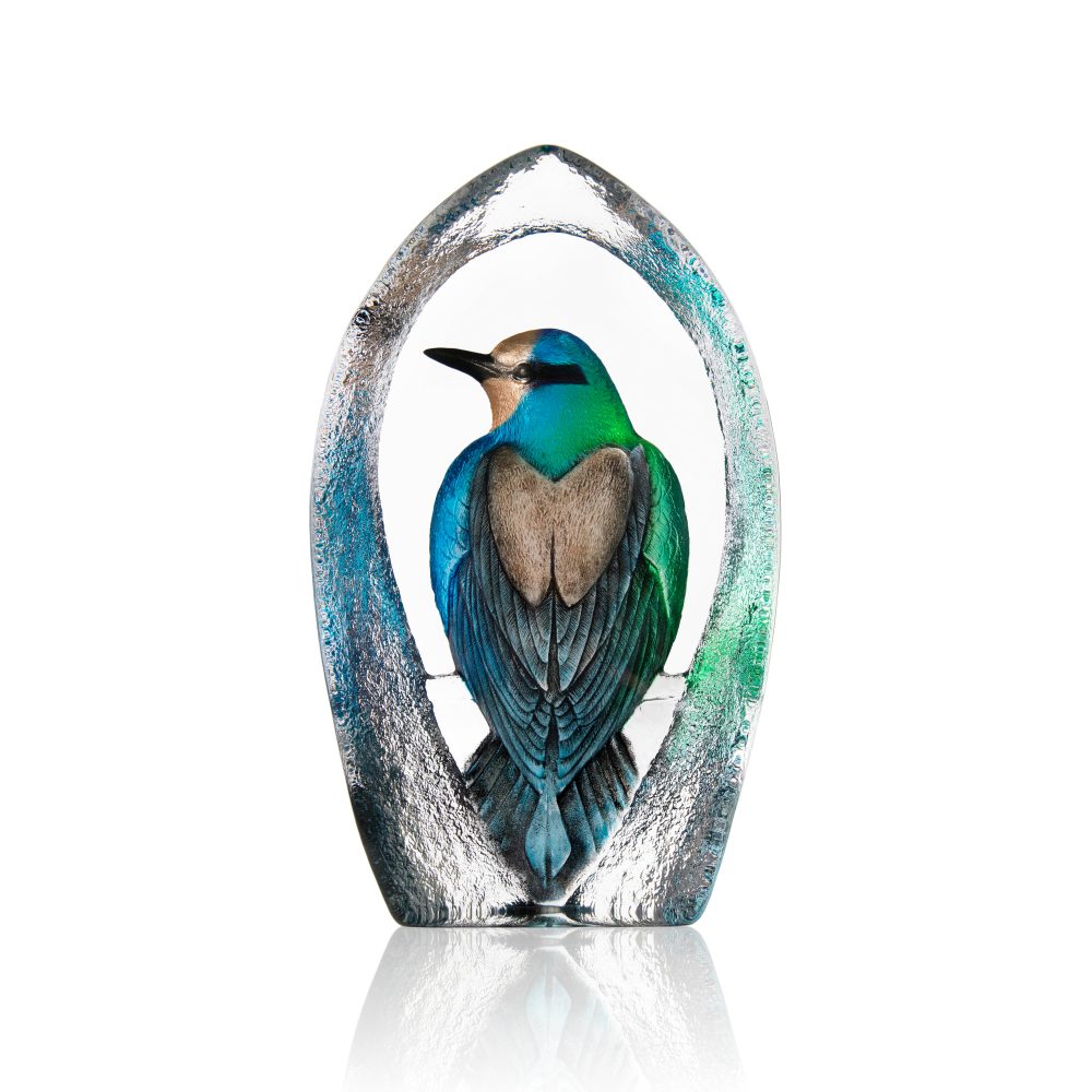Wildlife Colorina glasskulptur Ltd Ed 27 cm, Blå