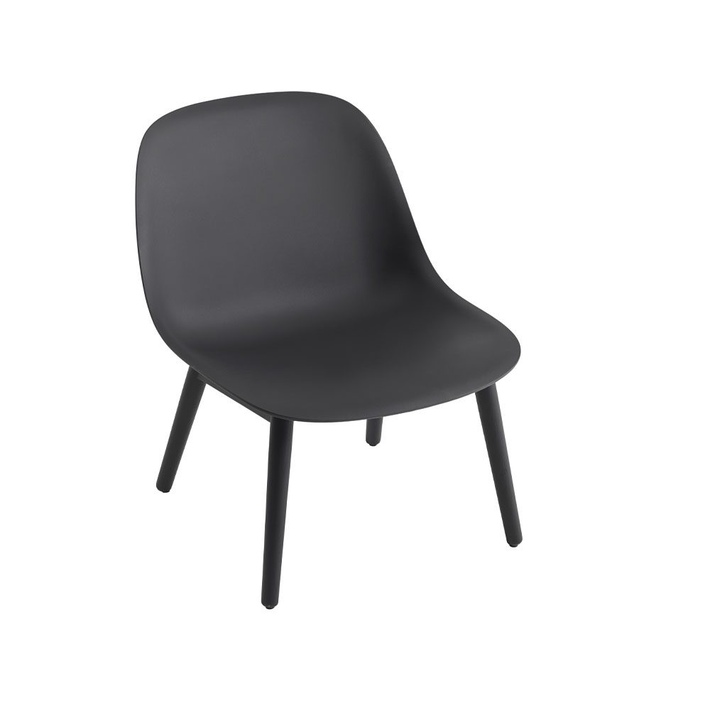 Fiber loungestol wood base, black, svarta ben