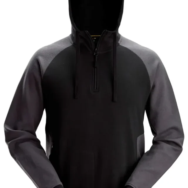 Snickers Workwear 2842-5804 Huvtröja grå/svart, halvzip Grå/svart