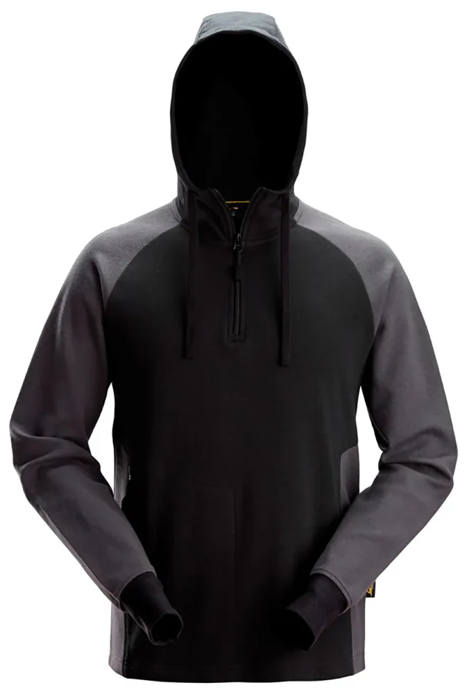 Snickers Workwear 2842-5804 Huvtröja grå/svart, halvzip Grå/svart