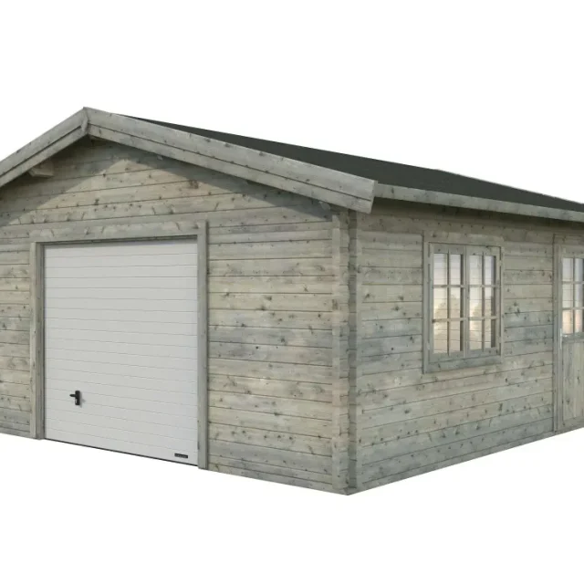 Palmako Roger Garage 29,2 m²/inv. 27,7 m², med port, grå, impr.