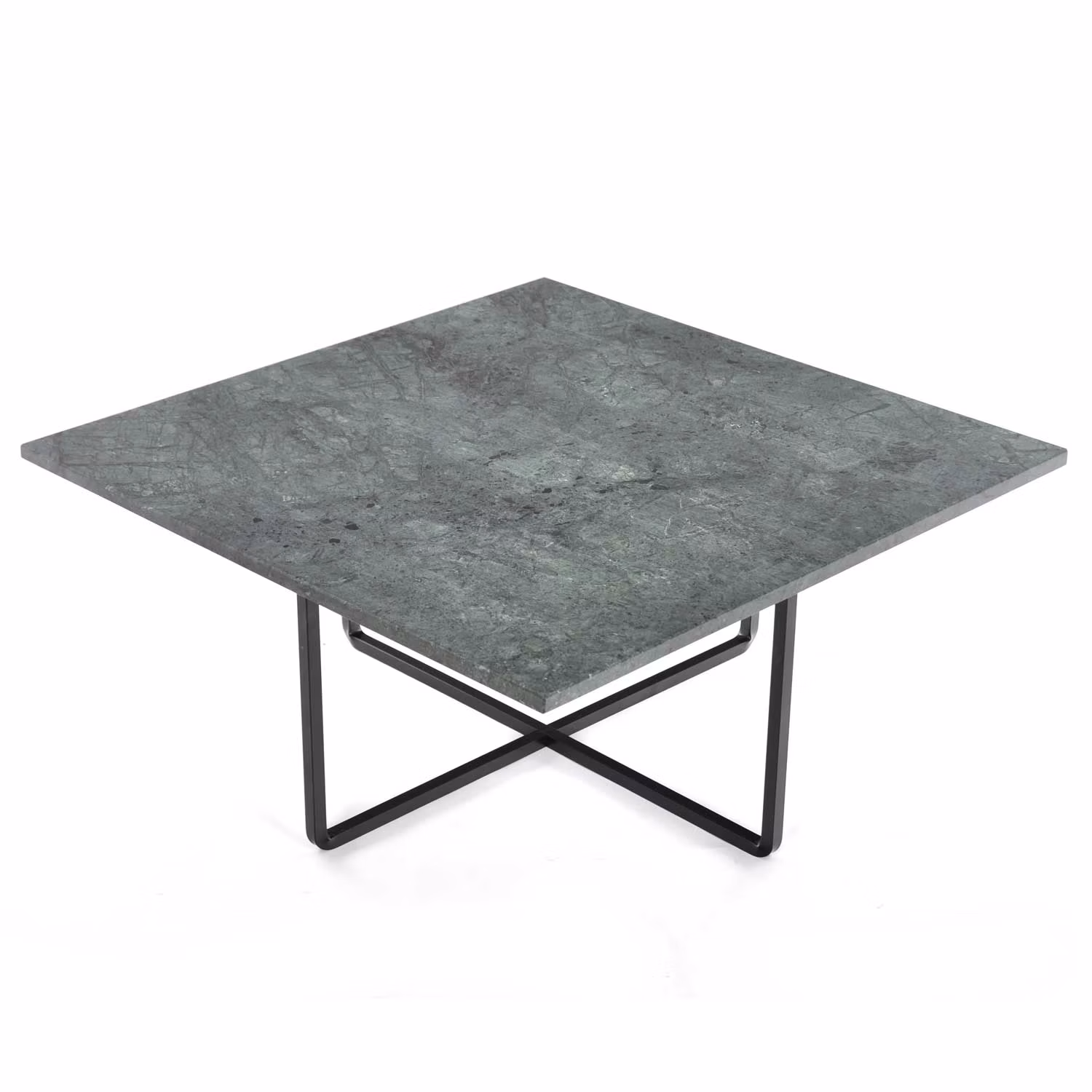Ninety Soffbord 80 cm, Svart Underrede, Grön Marmor
