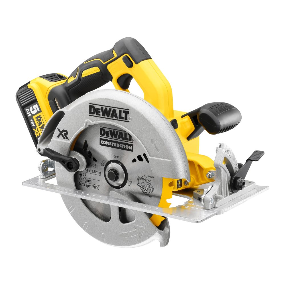 Kjøp Dewalt Sirkelsag DCS570P2 18V XR, inkl 2 stk 5,0 Ah-batterier, 184 mm