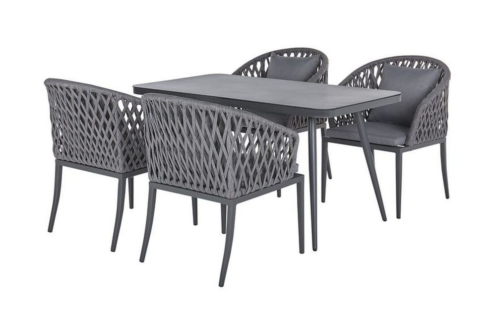 Trädgårdsmöbelset aluminium grå LIPARI