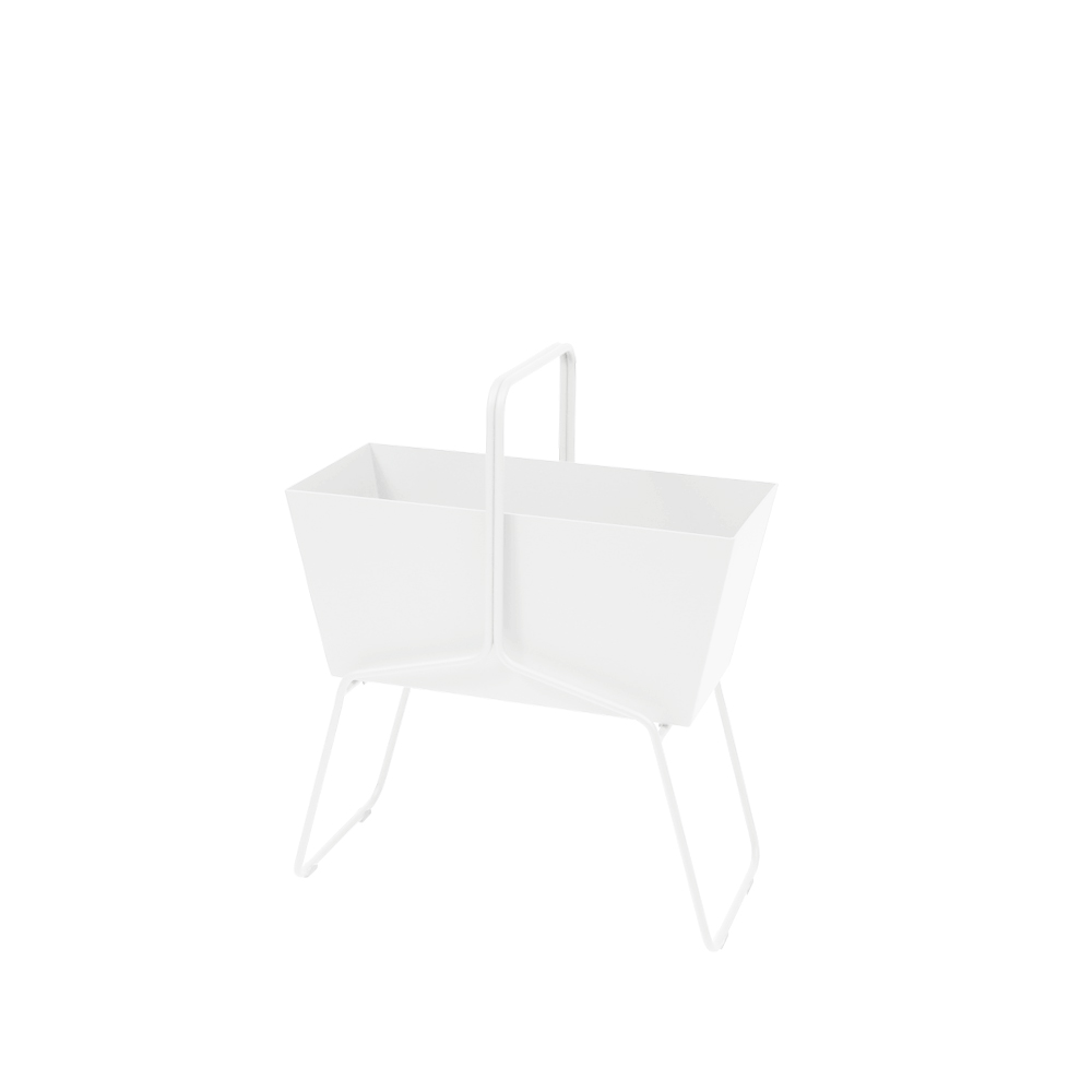 Basket high planteringsbox, Cotton white (vit)