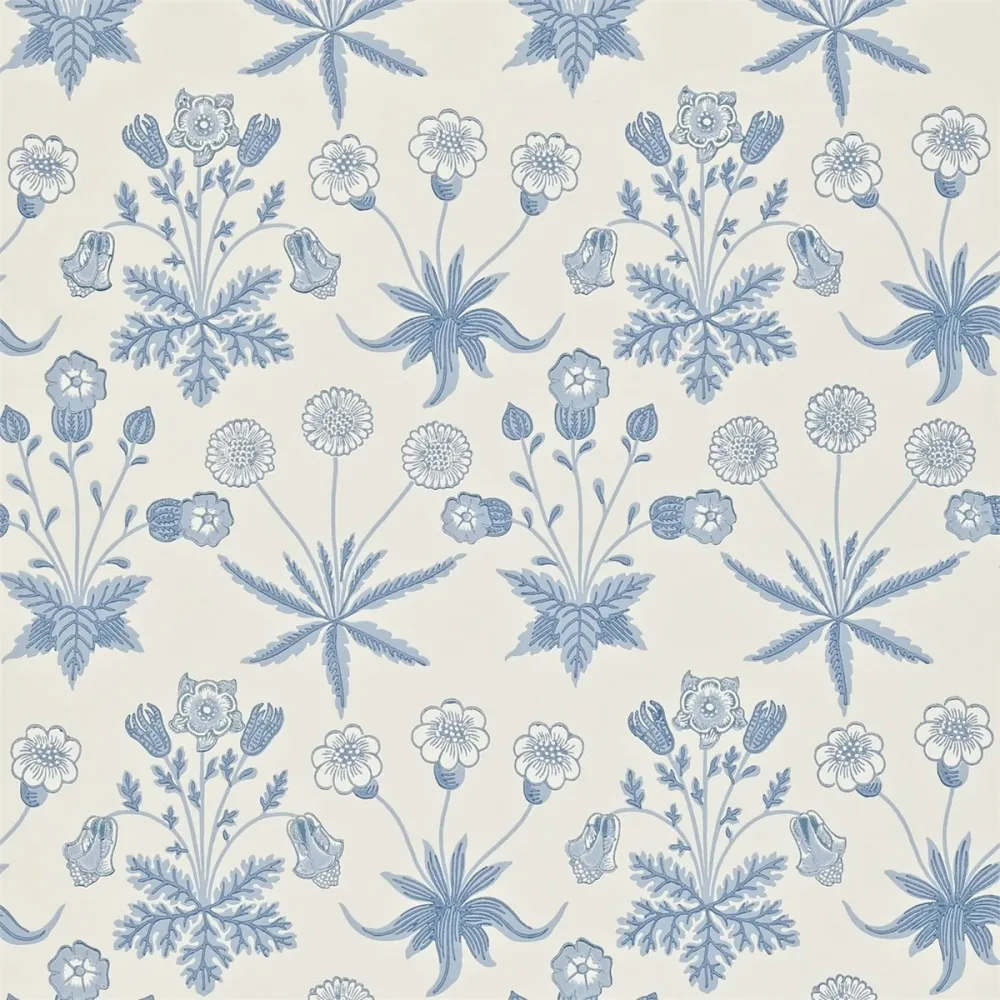 Morris and Friends Daisy Blue/ivory Darw212561 Blå Tapet | Stuvbutiken - Bild 2