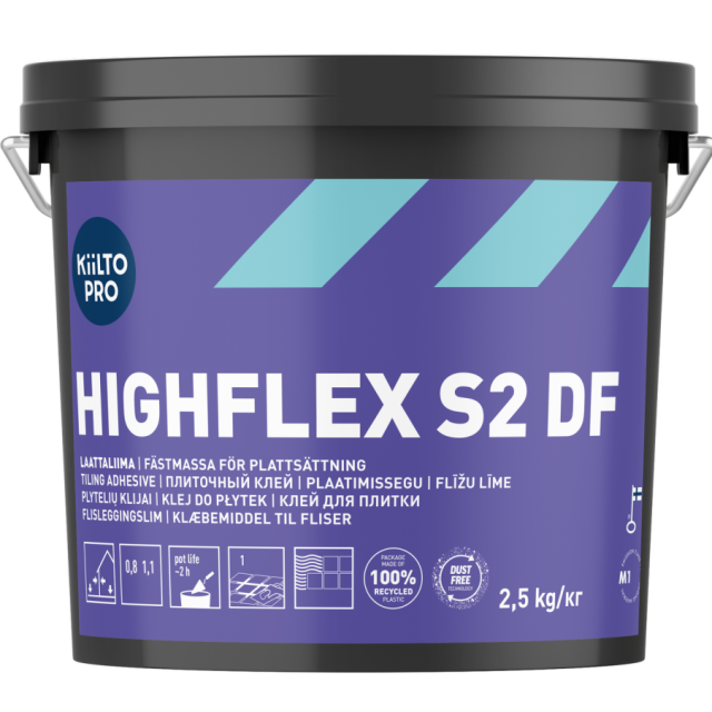 FÄSTMASSA KIILTO PRO HIGHFLEX S2 DF 2,5KG
