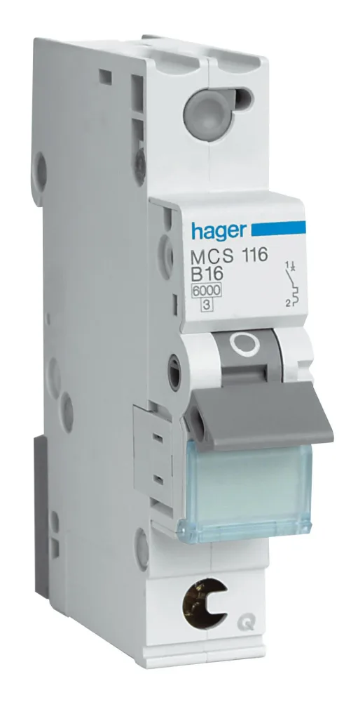 Hager MBS163 Dvärgbrytare 1-pol, 6kA, B-karakteristik 63A - Bild 2