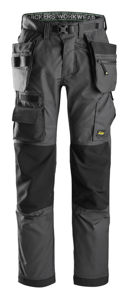 GOLVLÄGGARBYXA SNICKERS WORKWEAR I STRETCH, STÅLGRÅ/SVART STL 148