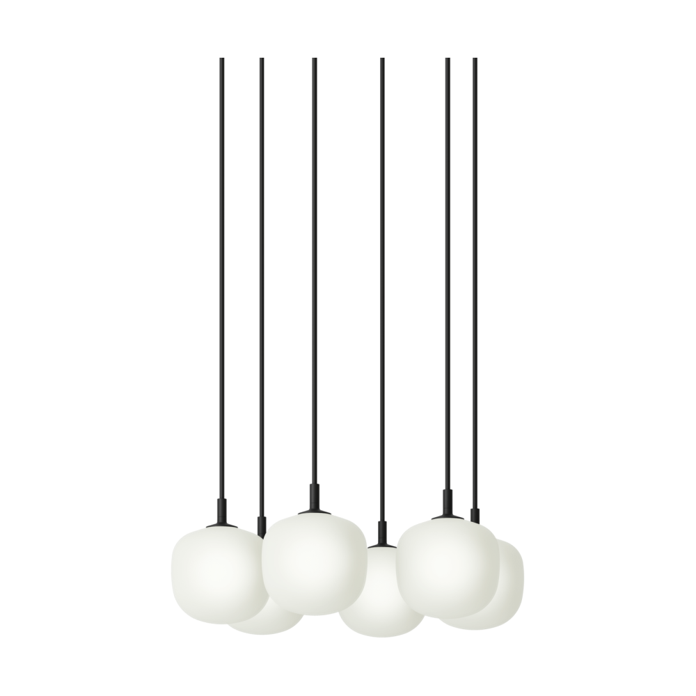 Rime Pendant Cluster 6 pendel, Black, Ø12 cm