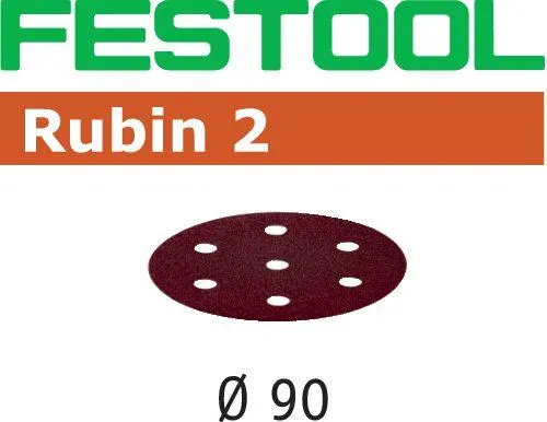 Festool STF RU2 Slippapper 90mm, 6-hålat, 50-pack P60