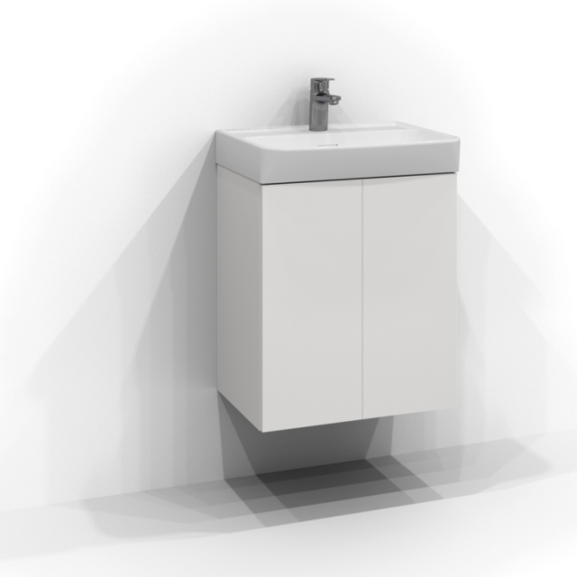 TVÄTTSTÄLLSSKÅP SVEDBERGS BLOC PLAN VIT 2DÖRR 50X57X35CM