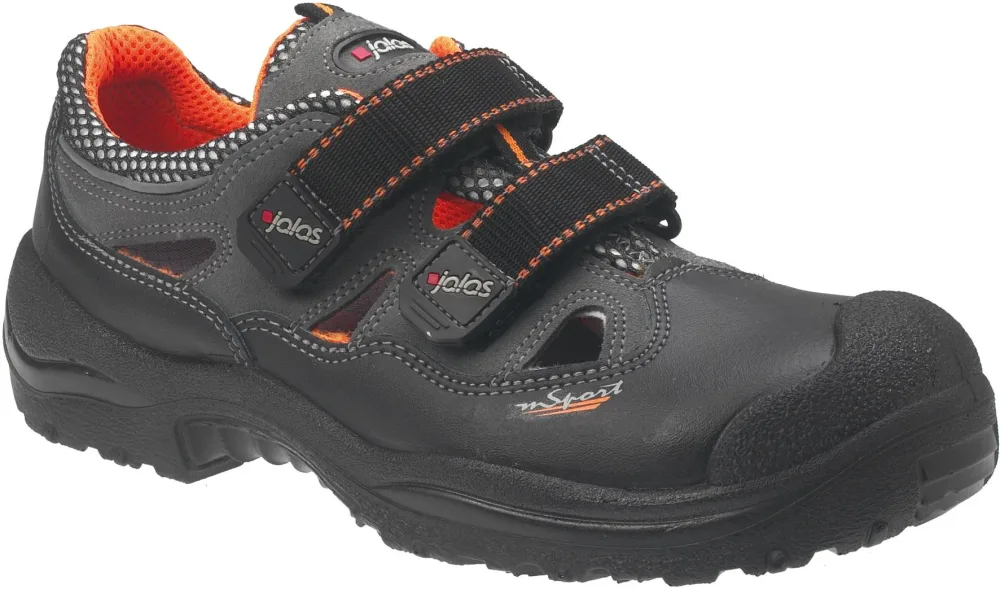 Jalas 3408A Monza Sport Skyddssandal S1P, aluminiumhätta, svart/röd 42