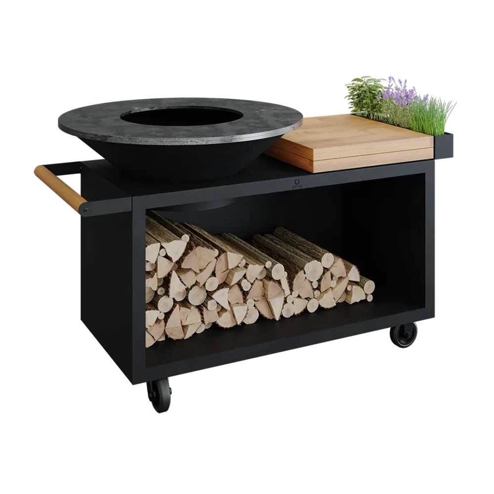 OFYR Island Black 100 PRO CD Grillbord med flaskställ Skärbräda i keramik - Bild 2