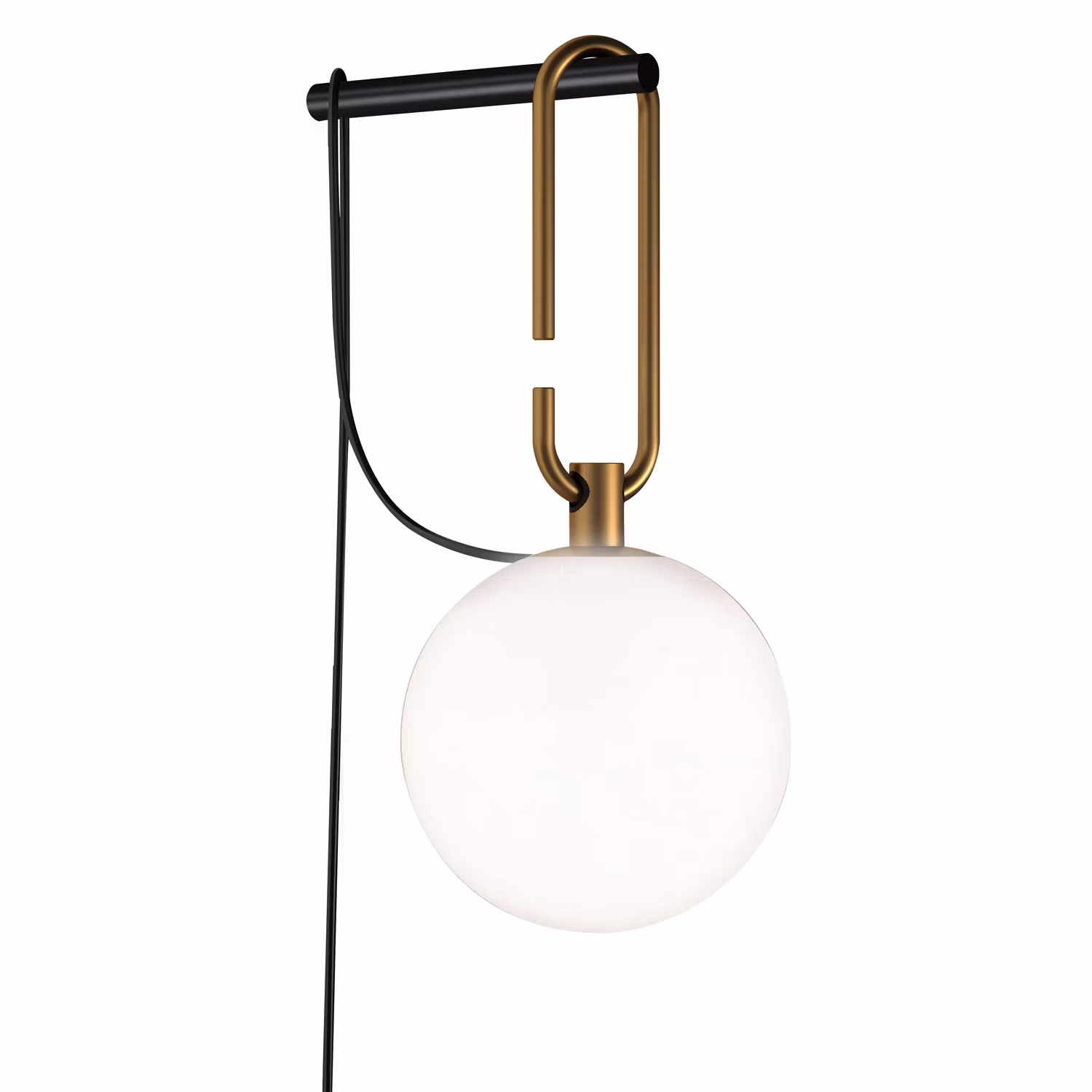 NH Vägglampa, Svart / Mässing