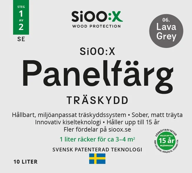 SiOO:X Panelfärg Träskydd - 10L - Lava Grey 06
