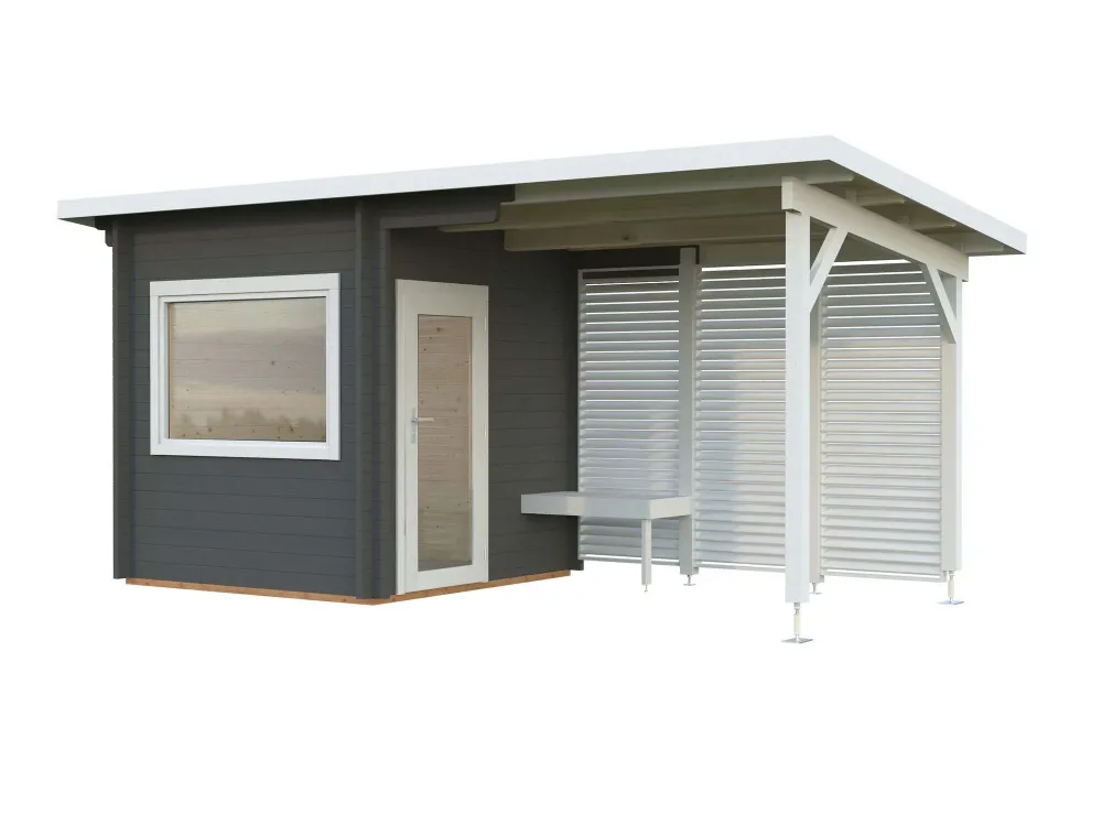 Palmako Sanna Bastu 10,5 m², Invändig 4,1 m², grå + vit