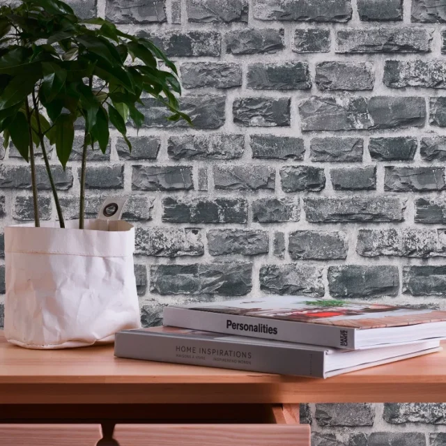 Living Walls Best of Wood´n Stone III T1404 Tapet Vit/grå