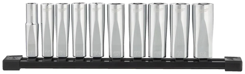 Milwaukee 4932492510 Hylssats 3/8", långa, 10 delar Imperialisk