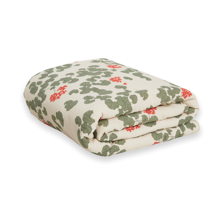 Pelargonium Muslin vadderad filt, 100x140 cm