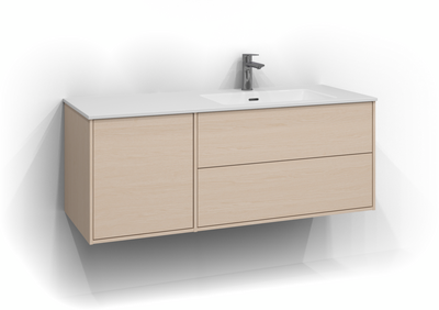 TVÄTTSTÄLLSSKÅP SVEDBERGS EPOS PLAN VIT ASK 2+1L ÖPPEN 120X45,3X45CM HÖ