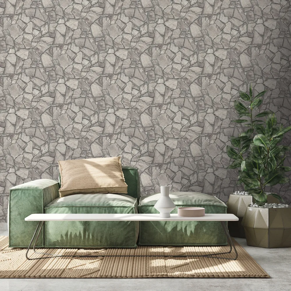 Living Walls Best of Wood´n Stone III T9336 Tapet Grå
