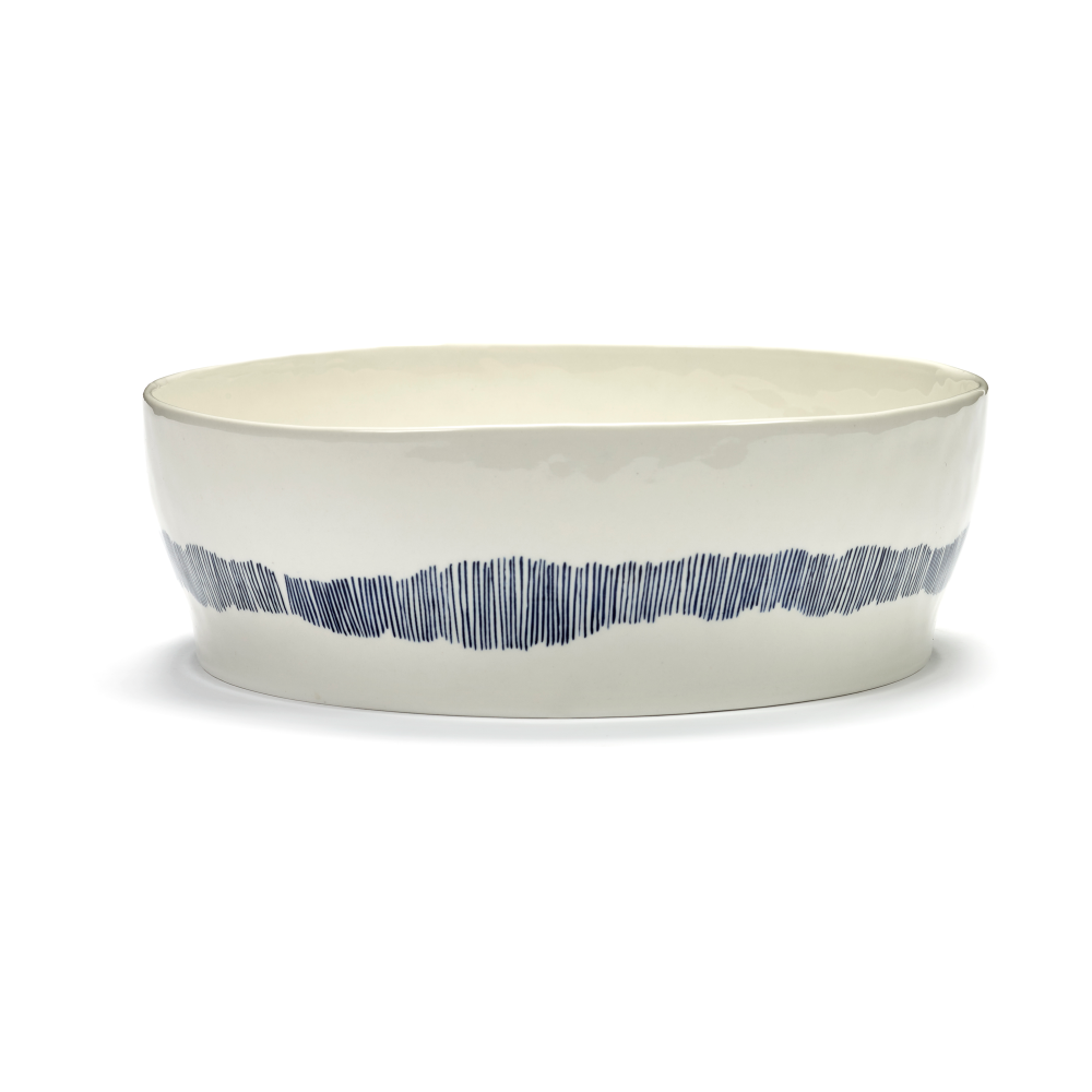 Ottolenghi Feast salladsskål Ø27,5 cm, White stripes-blue