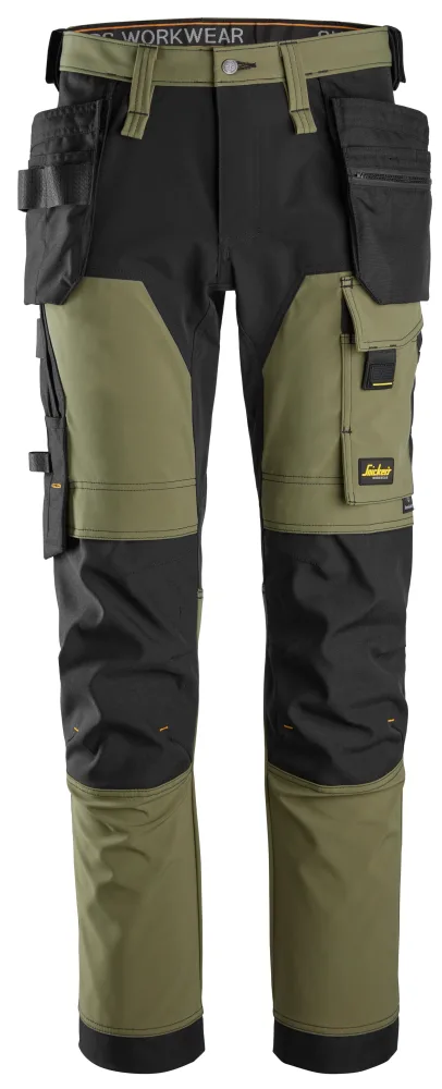 Snickers Workwear 6275-3104 Arbetsbyxa khakigrön/svart 146