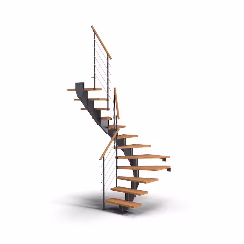 Spartrappa Dolle Hamburg Ek Oljad 1/2 Style6 Antracit, LxB: 1570x890 mm