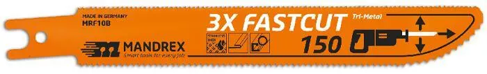 Mandrex 3X-FASTCUT Tigersågblad 150 mm, för stål
