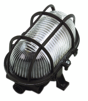 GALLERARMATUR GELIA 60W SVART OVAL, IP44 PLAST