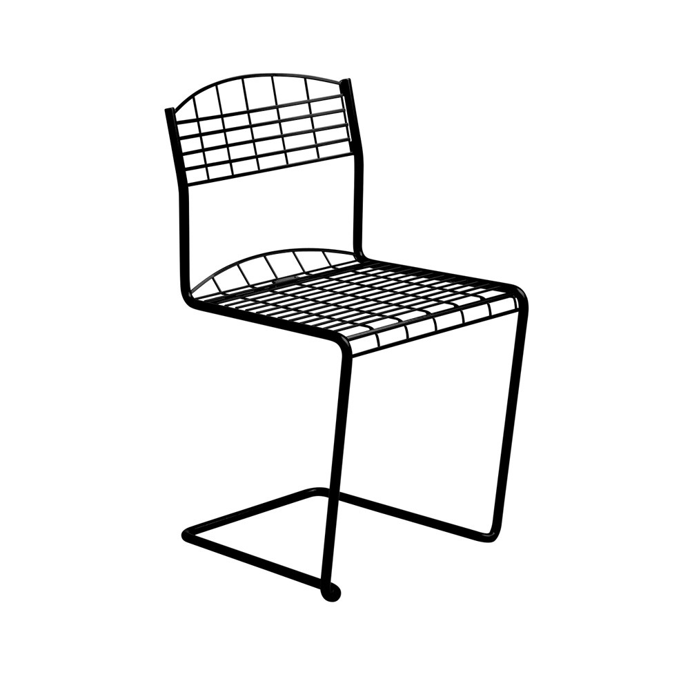 High Tech stol, Svart blank pulverlack