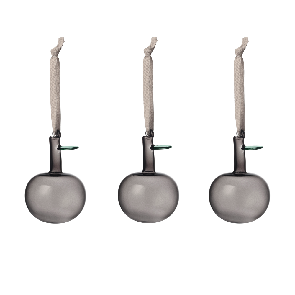 Iittala glasäpple Ø6 cm 3-pack, Grå